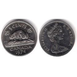 (60.1) Canadá. 1974. 5 Cents (EBC)