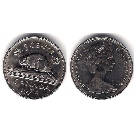 (60.1) Canadá. 1974. 5 Cents (MBC+)
