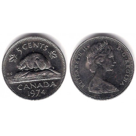 (60.1) Canadá. 1974. 5 Cents (MBC+)