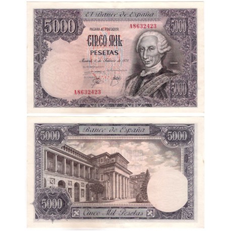 España. 1976. 5000 Pesetas (EBC) Serie A