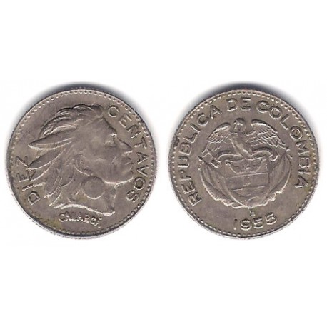 (212.2) Colombia. 1955. 10 Centavos (MBC)
