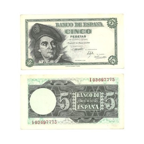 [1948] Billete de 5 Pesetas (EBC). Serie I.