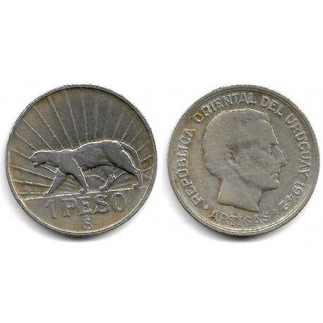 (30) Uruguay. 1942. 1 Peso (BC+) (Plata)