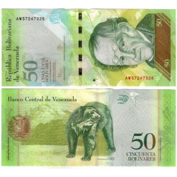 (92k) Venezuela. 2015. 50 Bolivares (SC)