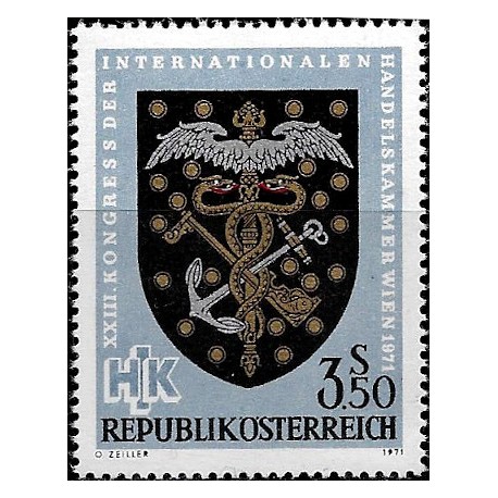 Austria. 1971. 3,50 Schilling. 23º Congr. Cámara Int. de Comercio (Nuevo)