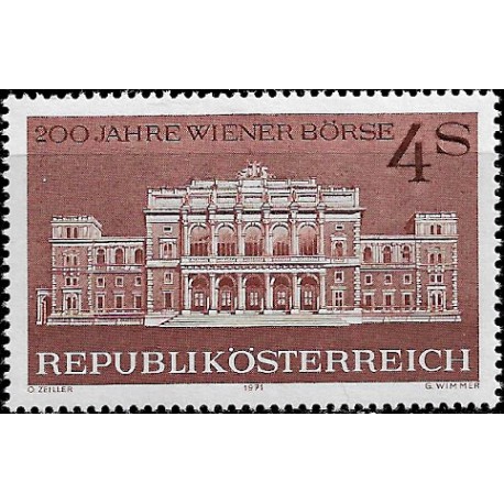 Austria. 1971. 4 Schilling. 200 Años Bolsa de Viena (Nuevo)