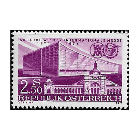 Austria. 1971. 2,50 Schilling. 50 Años Feria Internacional de Viena (Nuevo)