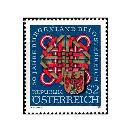 Austria. 1971. 2 Schilling. 50 Años Burgenland (Nuevo)