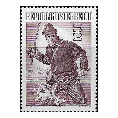 Austria. 1971. 2 Schilling. Pescador (Nuevo)