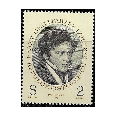 Austria. 1972. 2 Schilling. Franz Grillparzer (Nuevo)