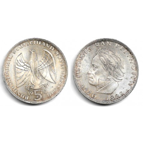 (127) Alemania. 1970(F). 5 Mark (SC) (Plata)