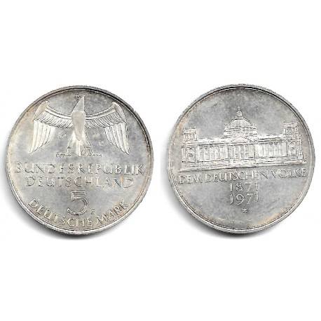 (128.1) Alemania. 1971(G). 5 Mark (EBC) (Plata)