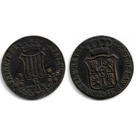 Isabel II. 1846. 6 Cuartos (MBC) Ceca de Cataluña