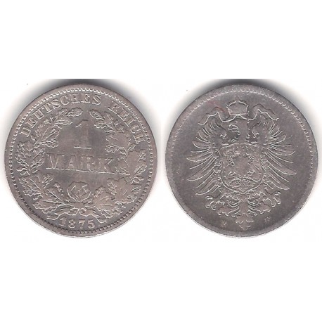 (7) Imperio Alemán. 1875(F). 1 Mark (BC) (Plata)