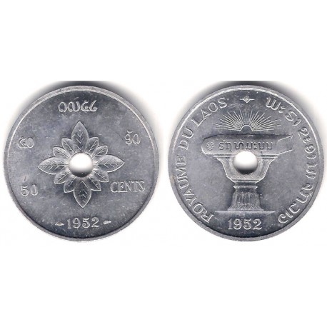 (6) Laos. 1952. 50 Cents (EBC)