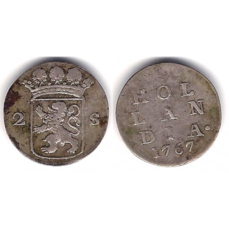 (48) Países Bajos. 1767. 2 Stuivers (BC) (Plata)