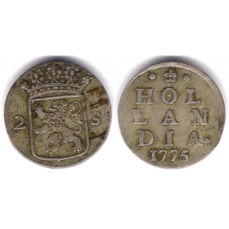 (48) Países Bajos. 1775. 2 Stuivers (MBC) (Plata)