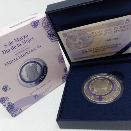 España. 2021. 10 Euro (Proof) (Plata) 8-M. Día de la Mujer