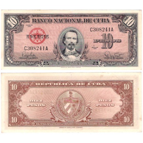 (79b) Cuba. 1960. 10 Pesos (EBC)