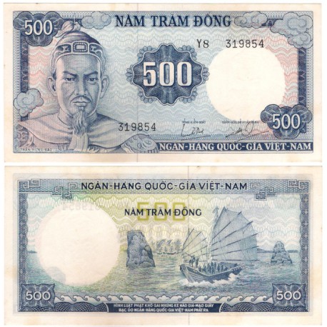 (23a) Vietnam del Sur. 1966. 500 Dong (SC-) Manchas Leves