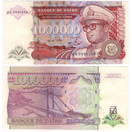 (45b) Zaire. 1993. 1.000.000 Zaires (SC)
