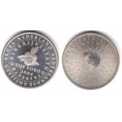 Paises Bajos. 2004. 5 Euro (EBC) (Plata)