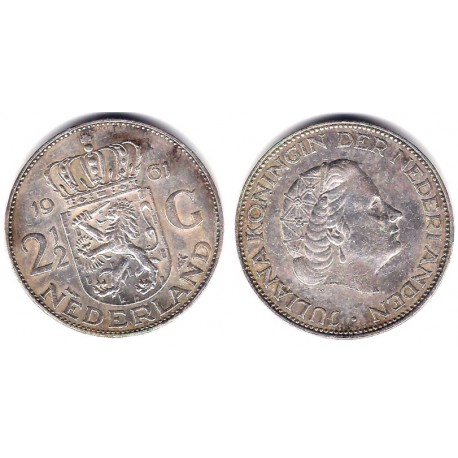 (185) Países Bajos. 1961. 2½ Gulden (MBC) (Plata)