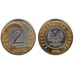 (Y283) Polonia. 1994. 2 Zlote (MBC)