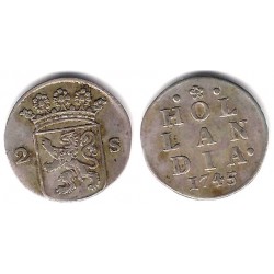 (48a) Países Bajos. 1745. 2 Stuivers (MBC) (Plata)