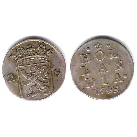 (48a) Países Bajos. 1745. 2 Stuivers (MBC) (Plata)