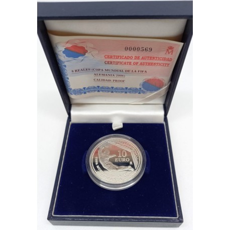 España. 2003. 10 Euro (Proof) (Plata) Copa Mundial FIFA Alemania 2006