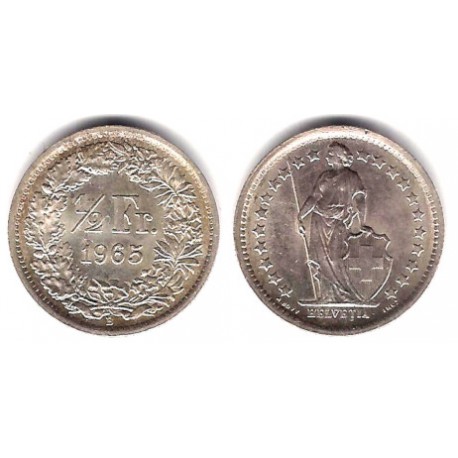 (24) Suiza. 1965(B). ½ Franc (SC)