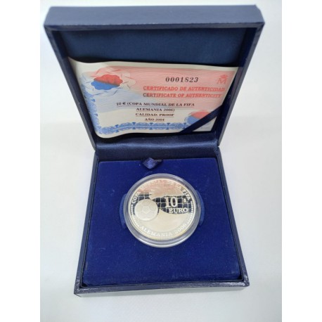 España. 2004. 10 Euro (Proof) (Plata) Copa Mundial FIFA Alemania 2006