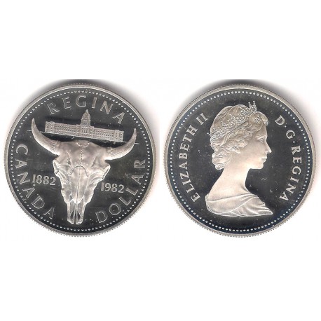 (133) Canadá. 1982. 1 Dollar (Proof) (Plata)