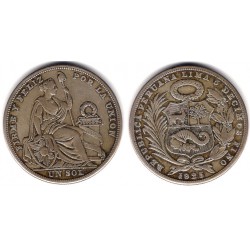 (218.1) Perú. 1925. 1 Sol (MBC+) (Plata)