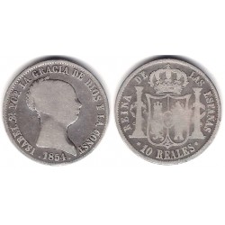 Isabel II. 1854. 10 Reales (BC) (Plata) Ceca de Sevilla