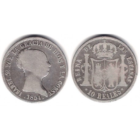 Isabel II. 1854. 10 Reales (BC) (Plata) Ceca de Sevilla