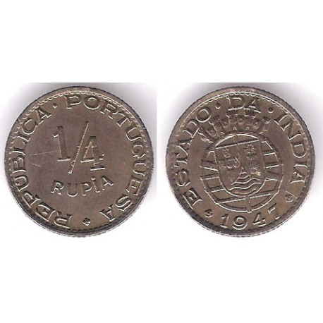(25) India Portuguesa. 1947. ¼ Rupia (MBC)