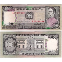 (167a) Bolivia. 1982. 1000 Pesos Bolivianos (SC)