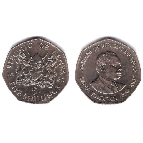 (23) Kenia. 1985. 5 Shillings (MBC)