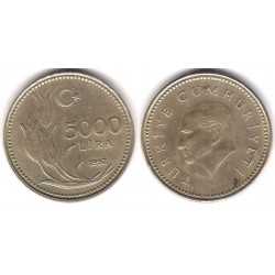 (1025) Turquía. 1992. 5000 Lira (MBC)