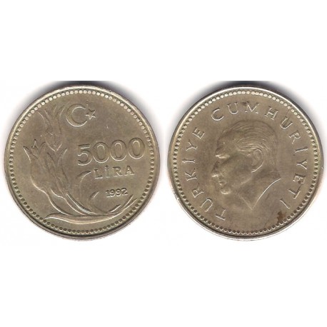 (1025) Turquía. 1992. 5000 Lira (MBC)