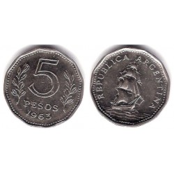 (59) Argentina. 1963. 5 Pesos (MBC)