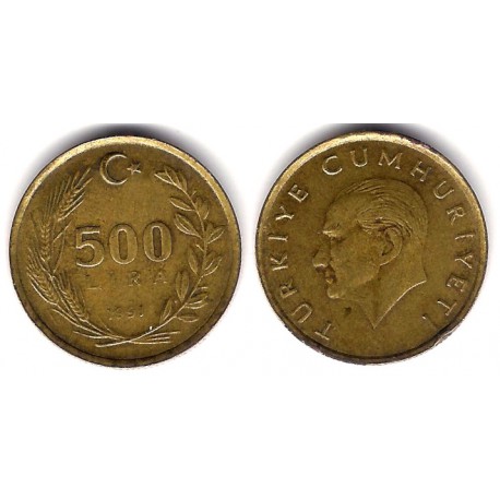 (989) Turquía. 1991. 500 Lira (MBC-)