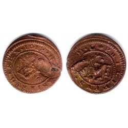 Felipe III. 1618. 4 Maravedi (MBC-) Ceca de Segovia. Resello a 6 Maravedi