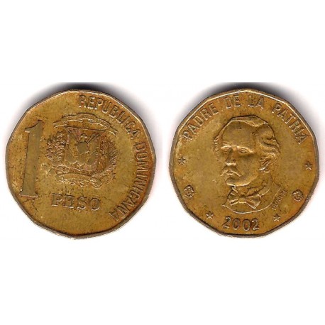 (80.2) República Dominicana. 2002. 1 Peso (MBC-)