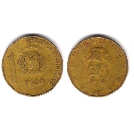 (80.2) República Dominicana. 1992. 1 Peso (RC+)