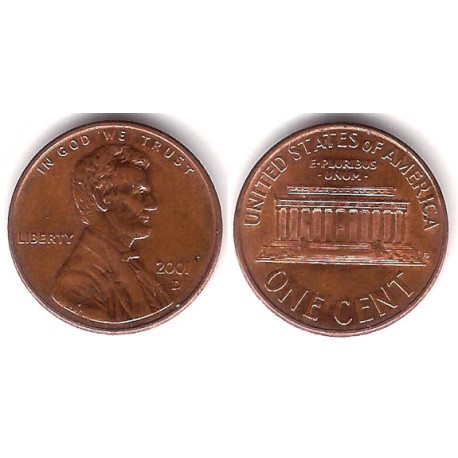 (201) Estados Unidos de América. 2001(D). 1 Cent (MBC)