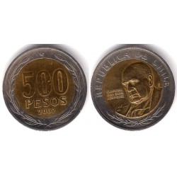 (235) Chile. 2002. 500 Pesos (MBC-)