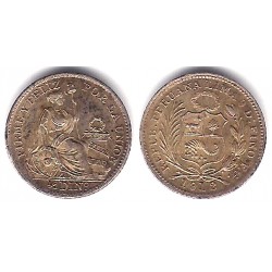 (206.2) Perú. 1912. ½ Dinero (EBC) (Plata)